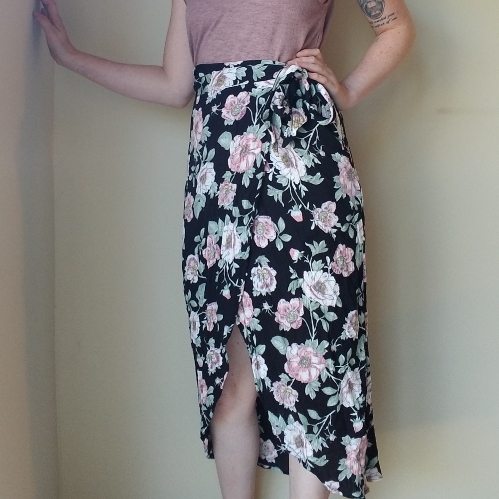 Xhilaration floral wrap maxi skirt